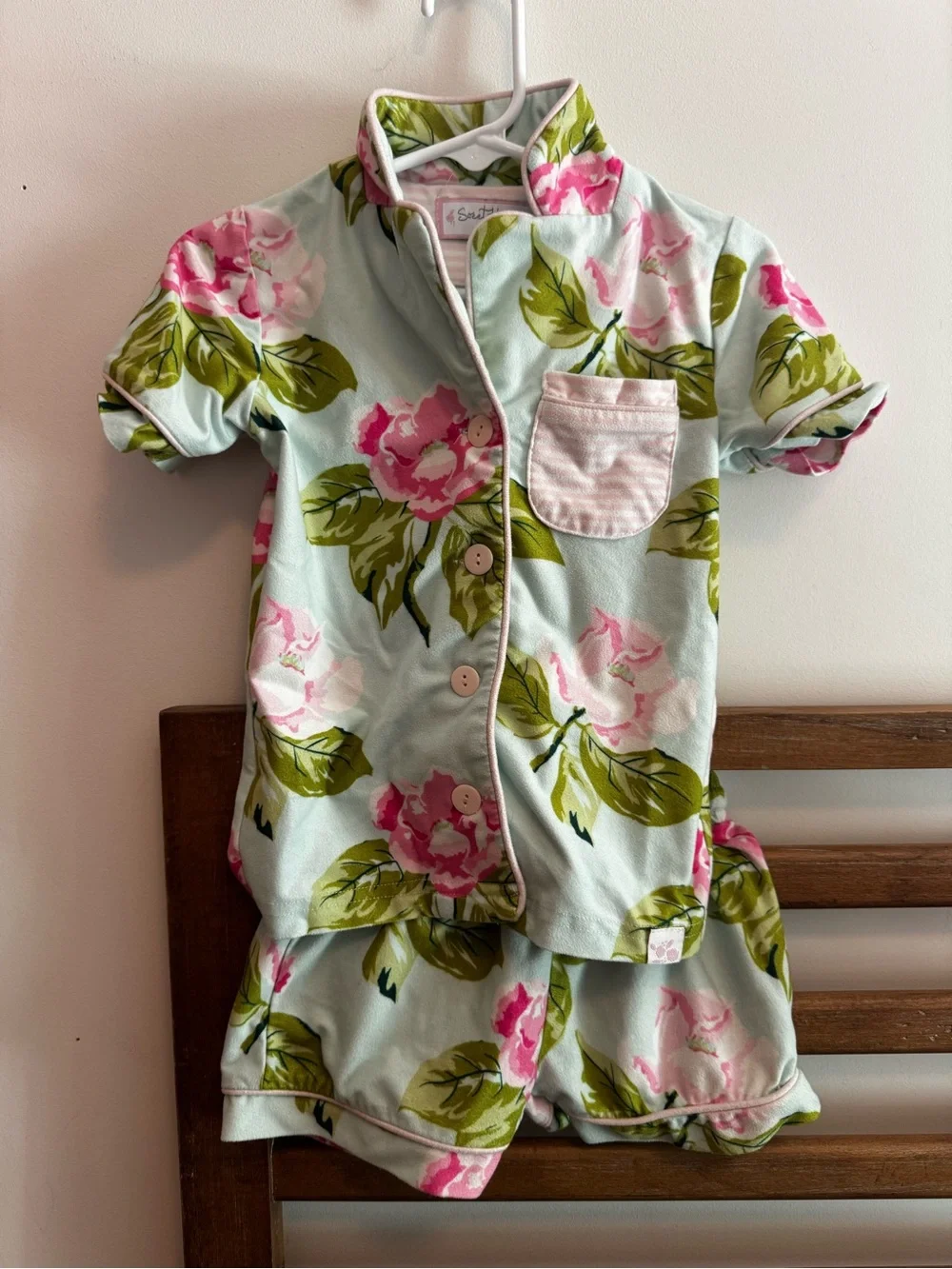 Pink Floral Short Pajama Set - 2T